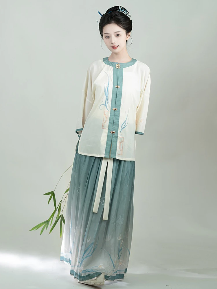 Women Summer Hanfu Ming Dynasty Classic Hanfu Round Neck