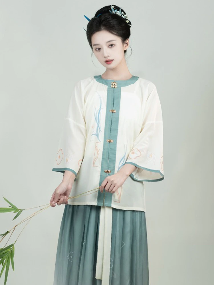 Women Summer Hanfu Ming Dynasty Classic Hanfu Round Neck