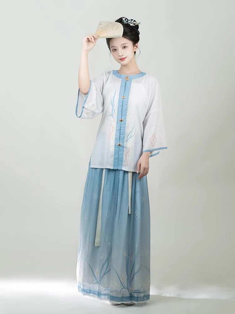 Women Summer Hanfu Ming Dynasty Classic Hanfu Round Neck