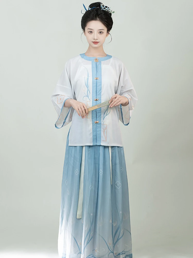 Women Summer Hanfu Ming Dynasty Classic Hanfu Round Neck