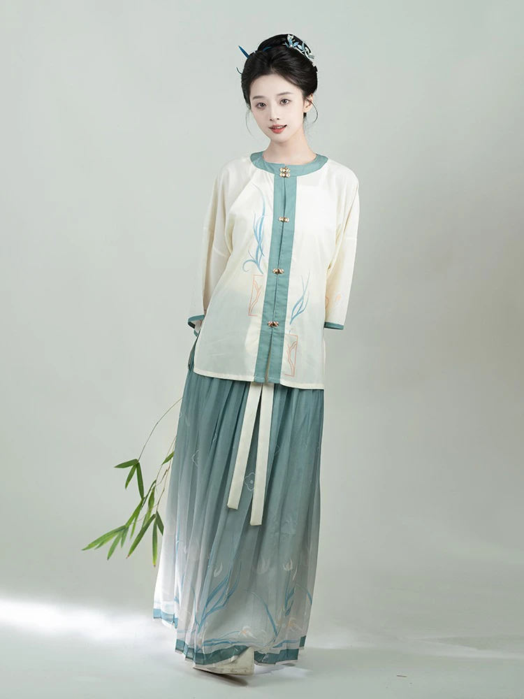 Women Summer Hanfu Ming Dynasty Classic Hanfu Round Neck