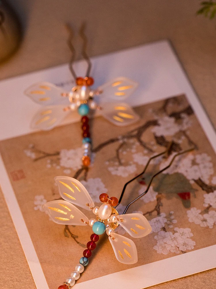 Hanfu Hairpin Dragonfly Styling Headdress Women Cheongsam Match