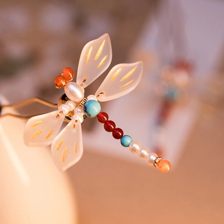 Hanfu Hairpin Dragonfly Styling Headdress Women Cheongsam Match