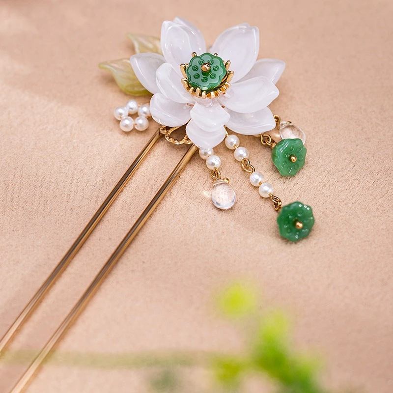 Hanfu-Hairpin-Lotus-Tassel-Headdress-Cheongsam-Fashion-Accessories-1 Hanfu Hairpin Lotus Tassel Headdress Cheongsam Fashion Accessories