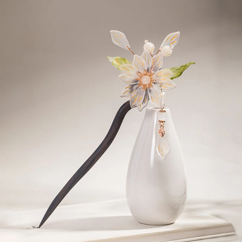 Hanfu-Pear-Blossom-Hairpin-Women's-Daily-Simple-Headwear-1 Hanfu Pear Blossom Hairpin Women's Daily Simple Headwear
