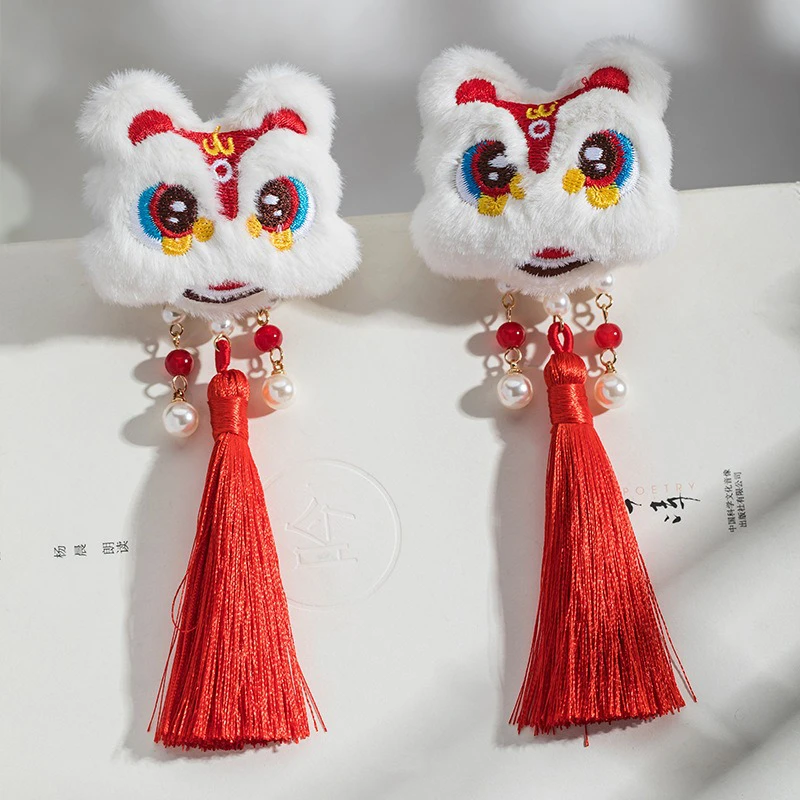 Lion-Hair-Clip-Ancient-Style-Buyao-Clip-New-Year's-Children's-Hanfu-Headdresses-1 Lion Hair Clip Ancient Style Buyao Clip New Year's Children's Hanfu Headdresses