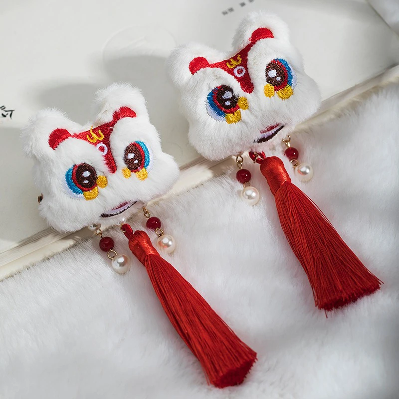 Lion-Hair-Clip-Ancient-Style-Buyao-Clip-New-Year's-Children's-Hanfu-Headdresses-4 Lion Hair Clip Ancient Style Buyao Clip New Year's Children's Hanfu Headdresses
