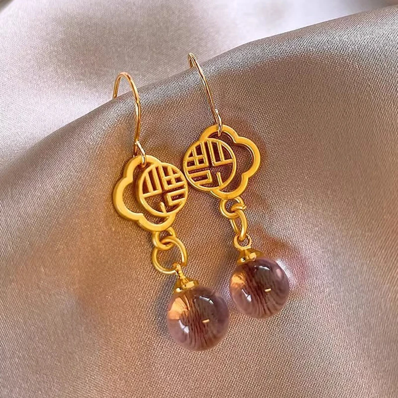 New-Chinoiserie-Earrings-Hanfu-New-Cheongsam-Unique-Accessories-4 New Chinoiserie Earrings Hanfu New Cheongsam Unique Accessories