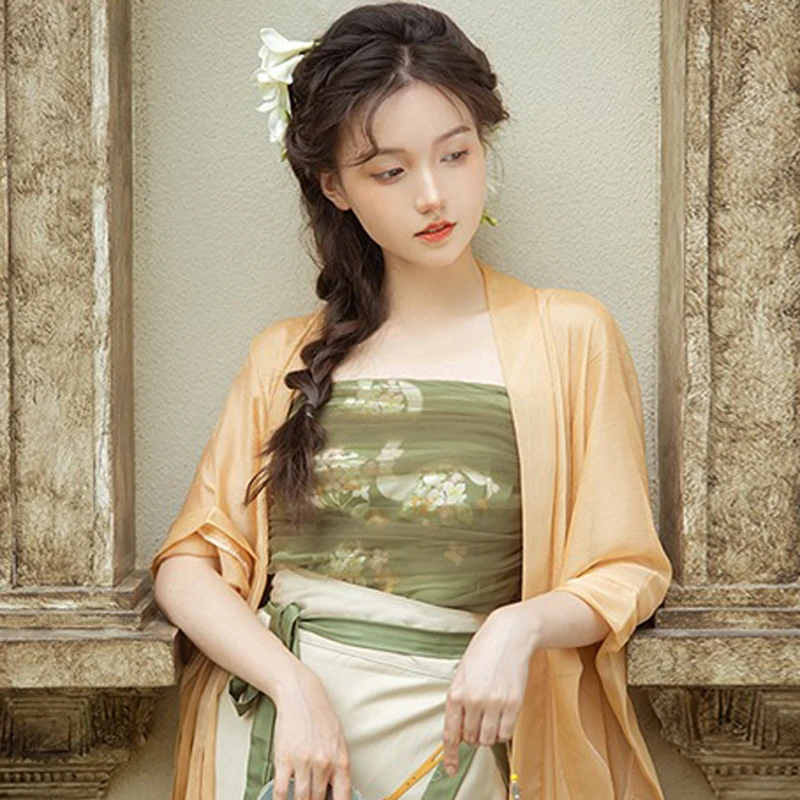 Song-Dynasty-Ladies-Fashion-Hanfu-Summer-Dress-Refreshing-Daily-Skirt-2 Song Dynasty Ladies Fashion Hanfu Summer Dress Refreshing Daily Skirt