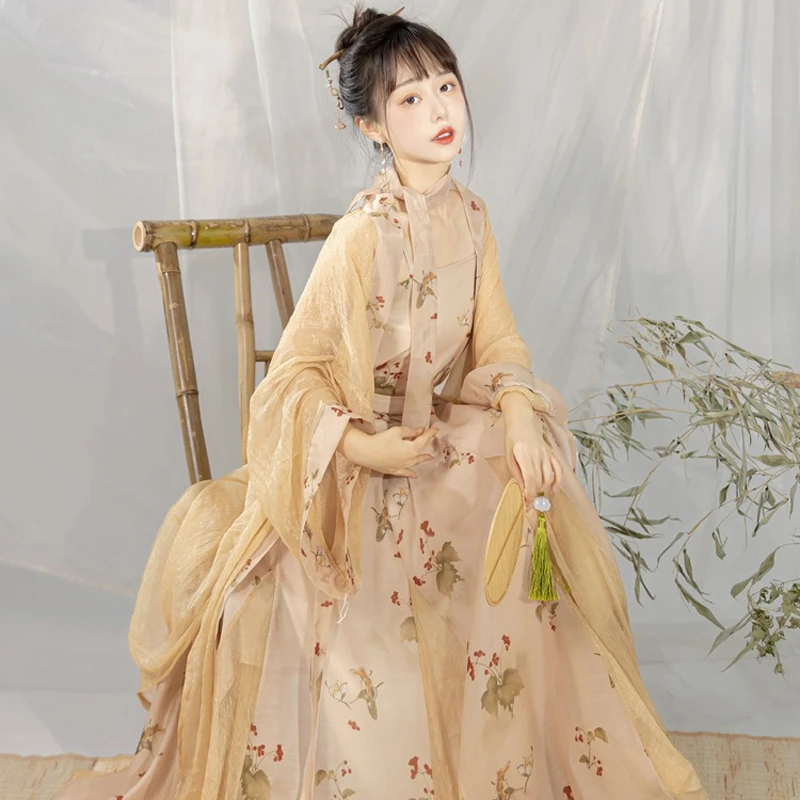 Song-Ladies-Hanfu-Beige-Summer-Daily-Casual-Skirt-2 Song Ladies Hanfu Beige Summer Daily Casual Skirt