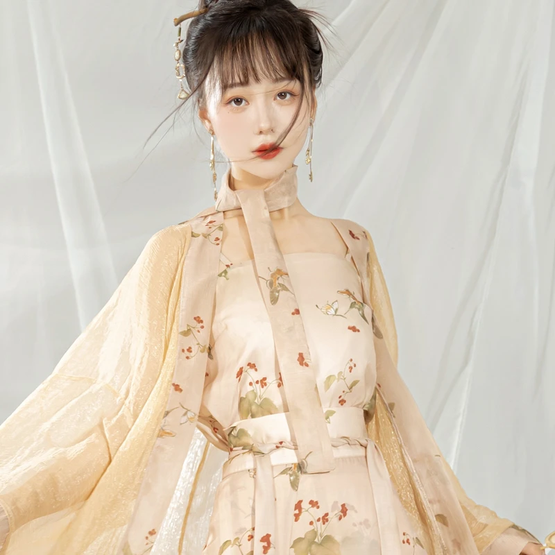 Song-Ladies-Hanfu-Beige-Summer-Daily-Casual-Skirt-3 Song Ladies Hanfu Beige Summer Daily Casual Skirt