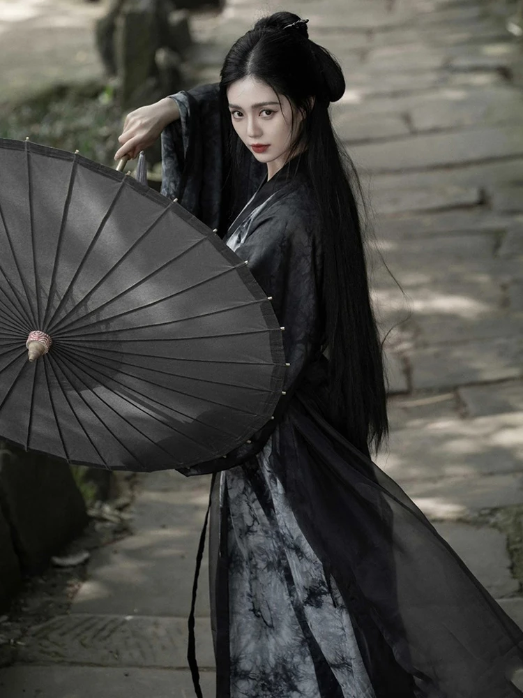 Weijin Wuxia Costume Hanfu Robe Performance Dress