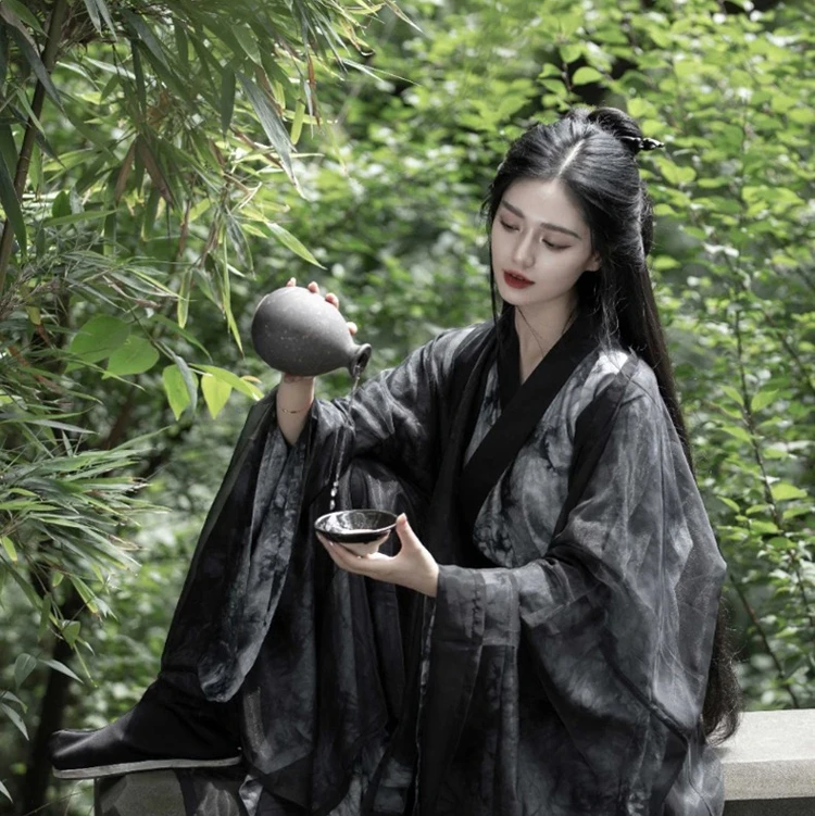Weijin Wuxia Costume Hanfu Robe Performance Dress