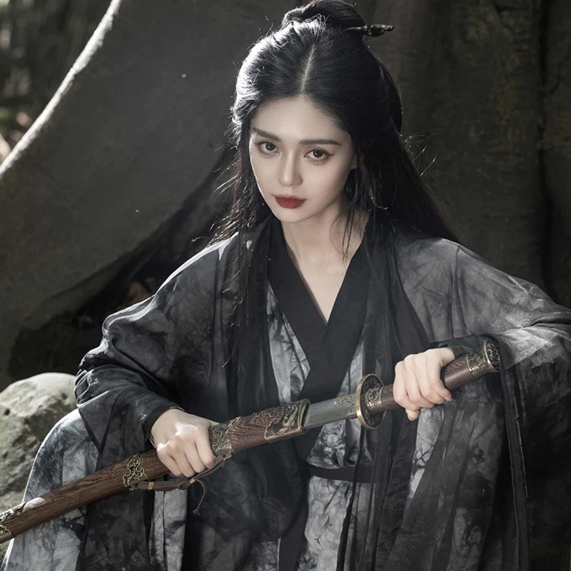 Weijin-Wuxia-Costume-Hanfu-Robe-Performance-Dress-2 Weijin Wuxia Costume Hanfu Robe Performance Dress