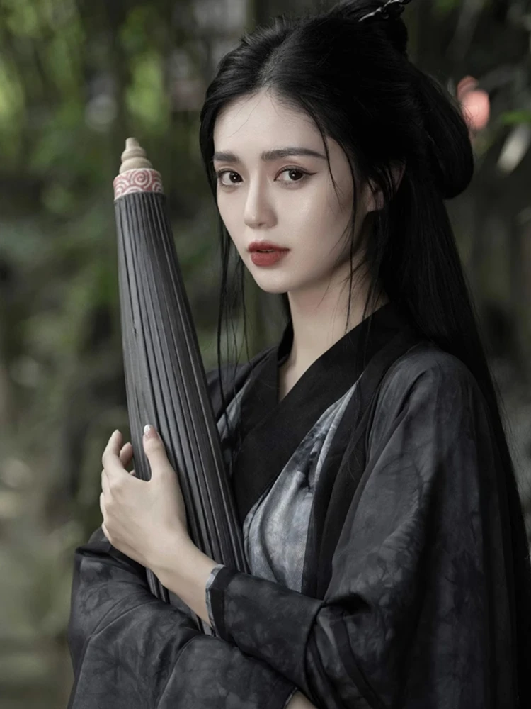 Weijin Wuxia Costume Hanfu Robe Performance Dress