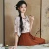Women-Spring-Fashion-Set-Butterfly-Vintage-Flared-Sleeve-Top-2 Women Spring Fashion Set Butterfly Vintage Flared Sleeve Top