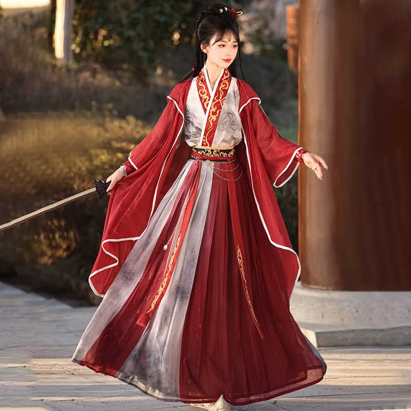 Wuxia-Costume-Qiyao-Ruqun-Han-Element-Classical-Styling-1 Wuxia Costume Qiyao Ruqun Han Element Classical Styling