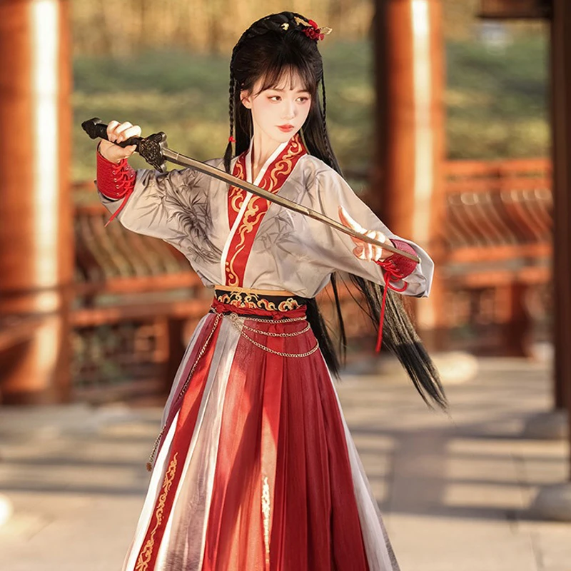 Wuxia-Costume-Qiyao-Ruqun-Han-Element-Classical-Styling-3 Wuxia Costume Qiyao Ruqun Han Element Classical Styling