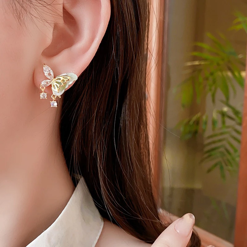 Butterfly-Earrings-Hanfu-Fashion-Niche-Jewelry-3 Butterfly Earrings Hanfu Fashion Niche Jewelry