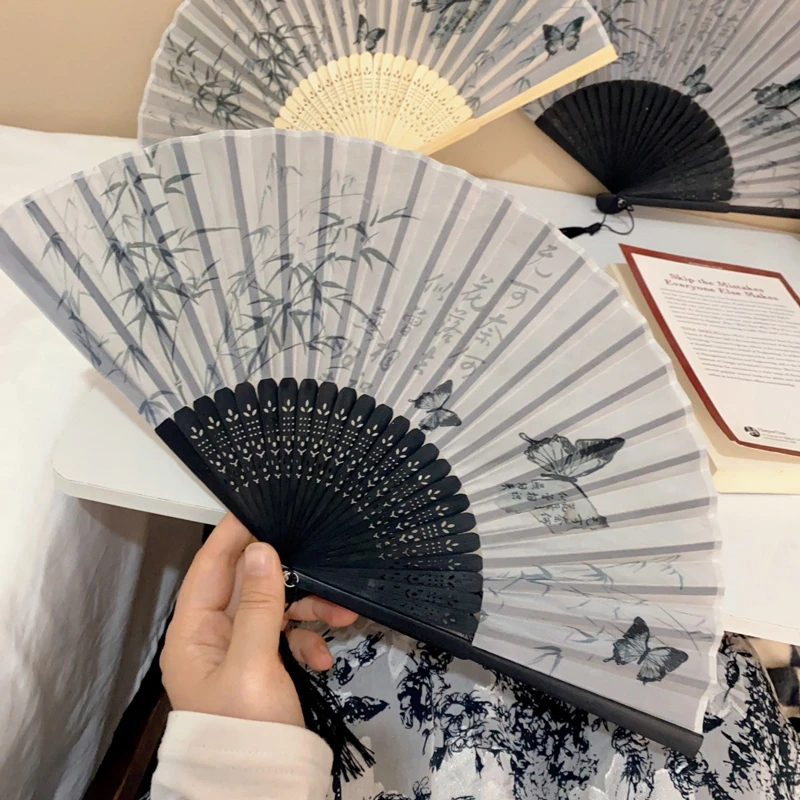 Classical-Folding-Fan-Women-Hanfu-Portable-Bamboo-Fan-3 Classical Folding Fan Women Hanfu Portable Bamboo Fan