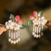 Cute-Peach-Hair-Clip-Children-Vintage-Hanfu-Headdress-1 Cute Peach Hair Clip Children Vintage Hanfu Headdress