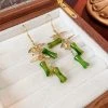 Fashion-Earrings-Bamboo-Leaf-New-Trend-Ear-Hooks-Classical-Earrings-3 Fashion Earrings Bamboo Leaf New Trend Ear Hooks Classical Earrings