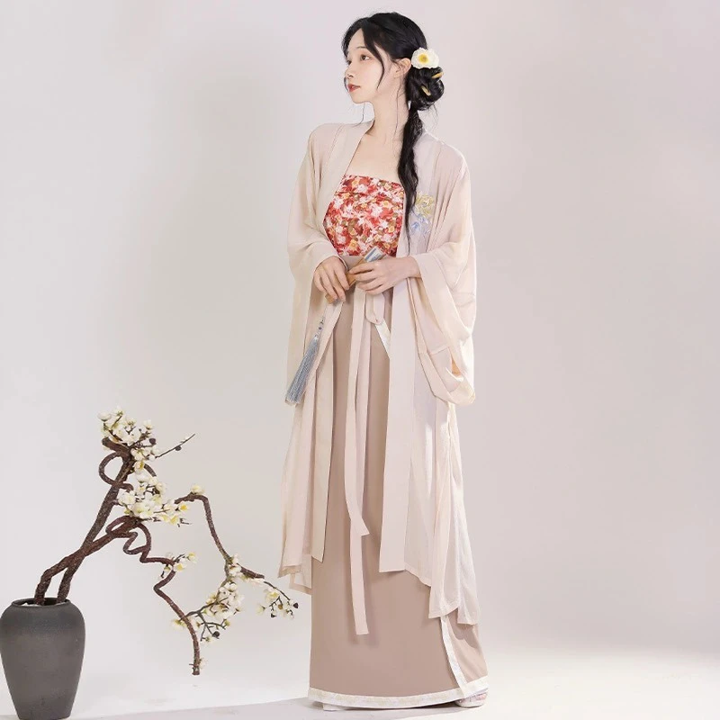 Fashion-Song-Dynasty-Ladies-Hanfu-Daily-Summer-Cute-Skirt-1 Fashion Song Dynasty Ladies Hanfu Daily Summer Cute Skirt