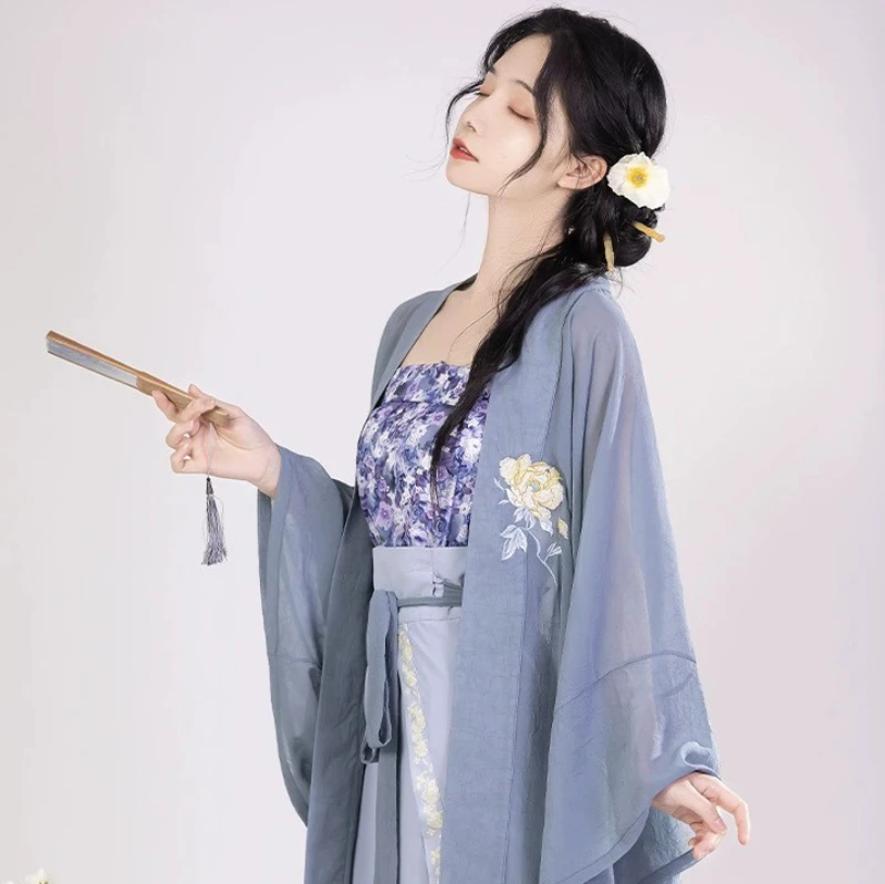 Fashion-Song-Dynasty-Ladies-Hanfu-Daily-Summer-Cute-Skirt-4 Fashion Song Dynasty Ladies Hanfu Daily Summer Cute Skirt