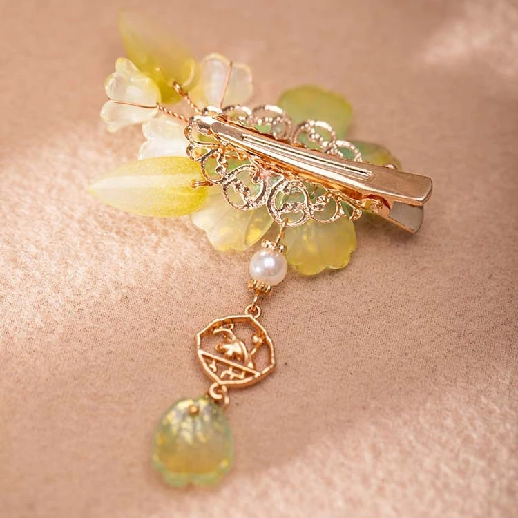 Green Hair Clip Classical Bell Orchid Fresh Ladies Headwear