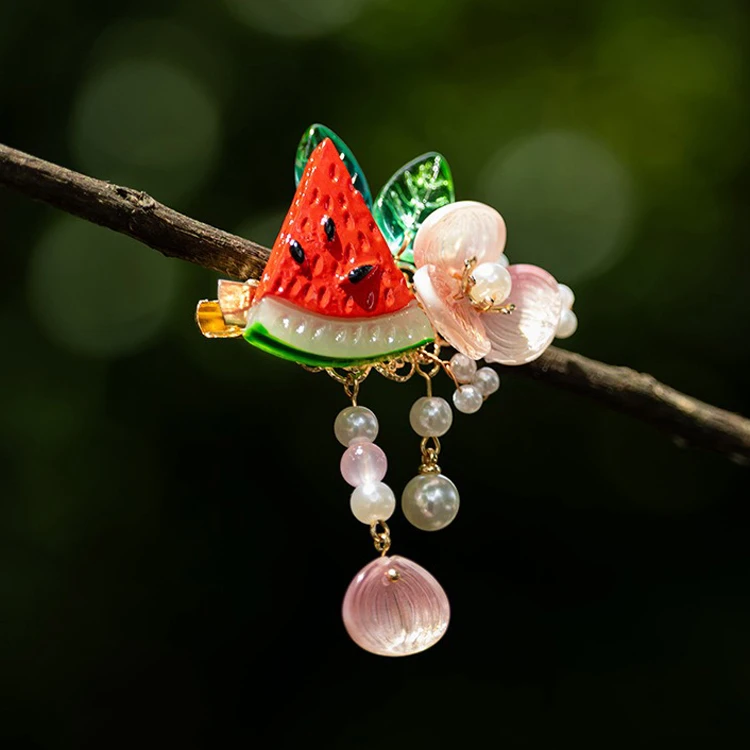 Hanfu Headdress Watermelon Children Classical Hair Clip Sweet Accessories