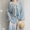 Ladies-Hanfu-Round-Neck-Shirt-Daily-Spring-Summer-Set-Pleated-Skirt-1 Blossom Grace