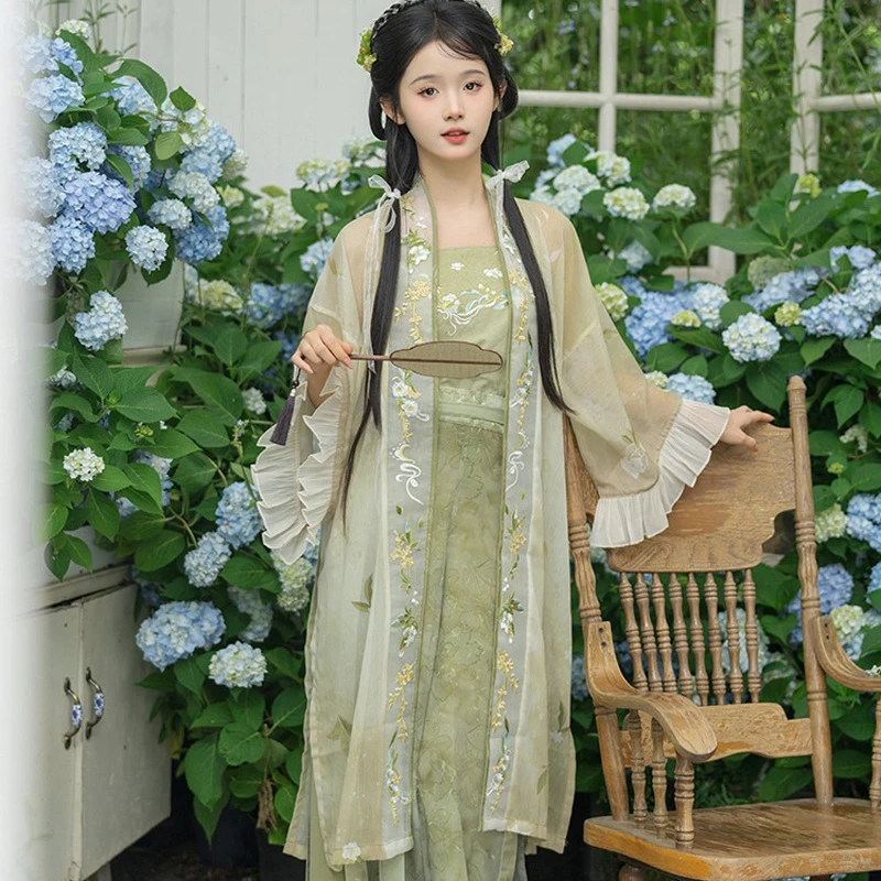 Song-Hanfu-Summer-Women-Fashion-Songku-Green-Colours-2 Song Hanfu Summer Women Fashion Songku Green Colours