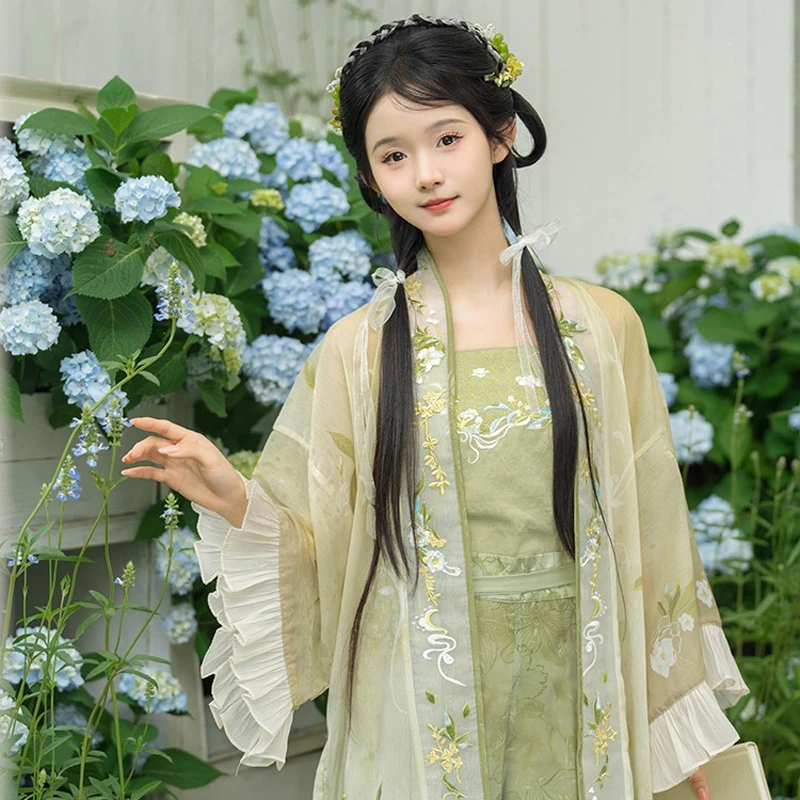 Song-Hanfu-Summer-Women-Fashion-Songku-Green-Colours-3 Song Hanfu Summer Women Fashion Songku Green Colours