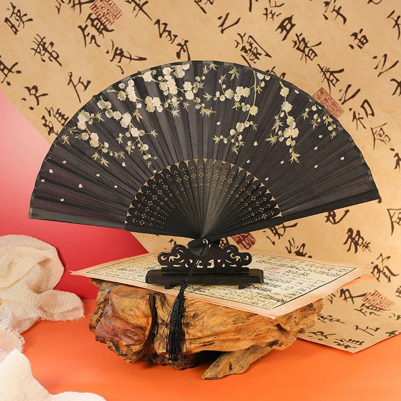 Summer-Fan-Classical-Ladies-Dance-Hanfu-Folding-Fan-3 Summer Fan Classical Ladies Dance Hanfu Folding Fan