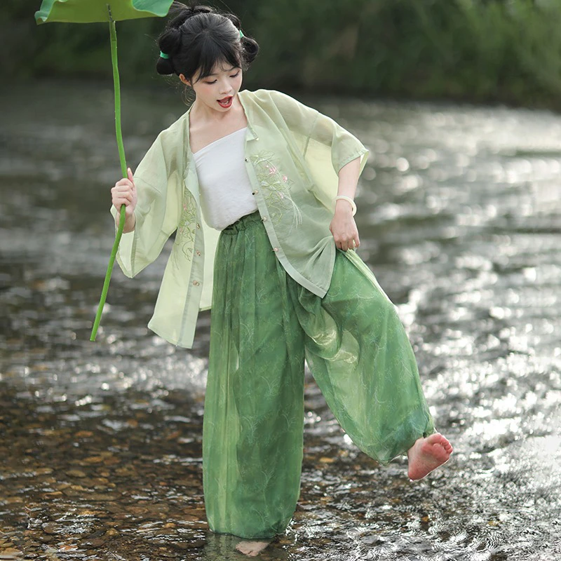 Summer-Women-Song-Dynasty-Hanfu-Fresh-Breathable-Daily-Green-Songku-1 Summer Women Song Dynasty Hanfu Fresh Breathable Daily Green Songku