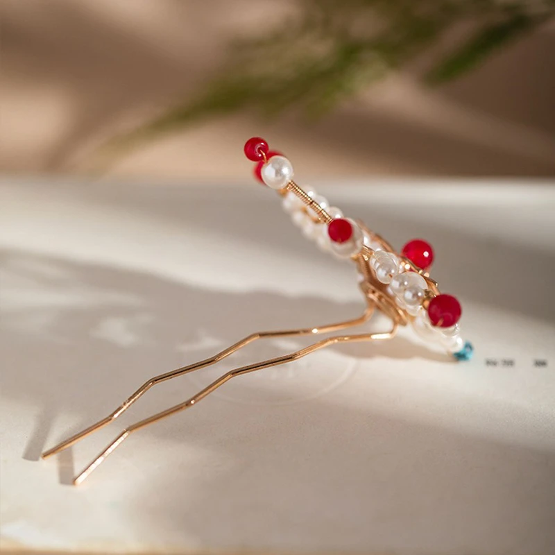 Butterfly-Hairpin-Classical-Hanfu-U-shaped-Tip-Cheongsam-Headpiece-3 Butterfly Hairpin Classical Hanfu U-shaped Tip Cheongsam Headpiece