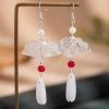 Fan-Earrings-Classical-Hanfu-Accessories-Niche-Ear-Hooks-Tassel-Earrings-1 Fan Earrings Classical Hanfu Accessories Niche Ear Hooks Tassel Earrings