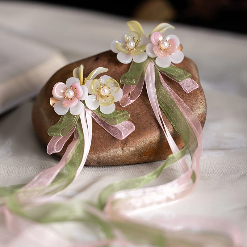 Hanfu-Hair-Clip-Fairy-Tassel-Ribbon-Flower-Children-Hair-Accessories-2 Hanfu Hair Clip Fairy Tassel Ribbon Flower Children's Hair Accessories