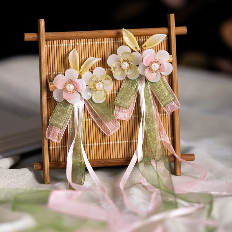 Hanfu-Hair-Clip-Fairy-Tassel-Ribbon-Flower-Children-Hair-Accessories-4 Hanfu Hair Clip Fairy Tassel Ribbon Flower Children's Hair Accessories