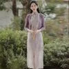 Lady's-Summer-Cheongsam-Slit-Sleeveless-Dresses-2 Lady's Summer Cheongsam Slit Sleeveless Dresses