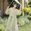 Ming-Dynasty-Round-Neck-Long-Shirt-Ma-Mian-Skirt-Modern-Daily-Wear-3 Ming Dynasty Round Neck Long Shirt Ma Mian Skirt Modern Daily Wear