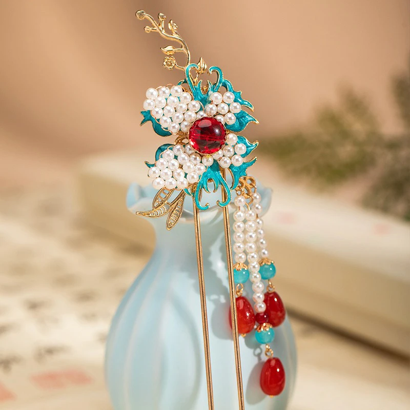 Pearl-Hairpin-Butterfly-Styling-Hanfu-Buyao-Cheongsam-Accessories-3 Pearl Hairpin Butterfly Styling Hanfu Buyao Cheongsam Accessories