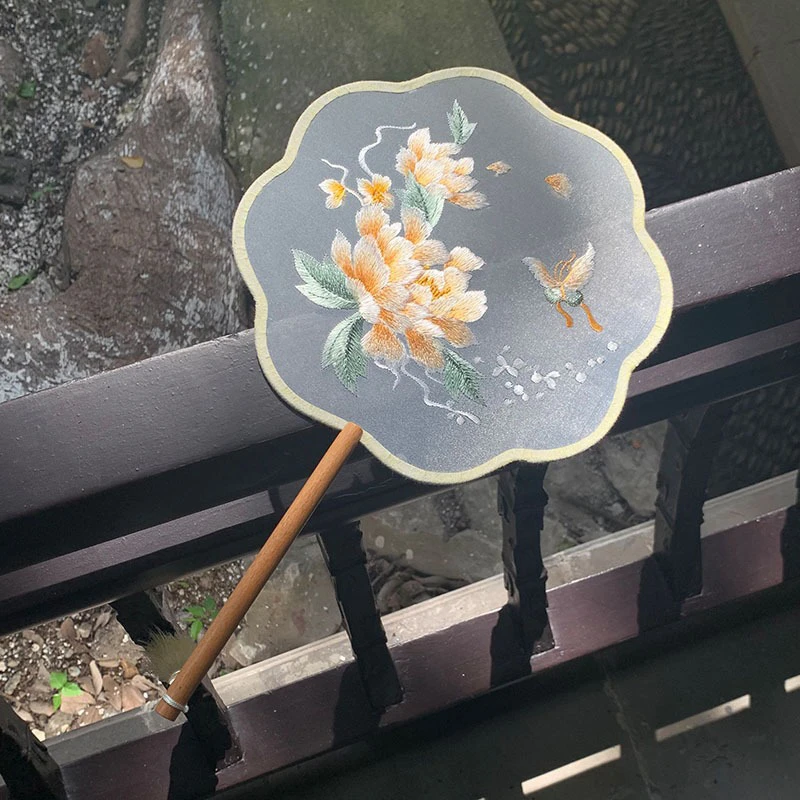 Peony-Tuanshan-Vintage-Embroidery-Fan-Hanfu-Accessories-1 Peony Tuanshan Vintage Embroidery Fan Hanfu Accessories