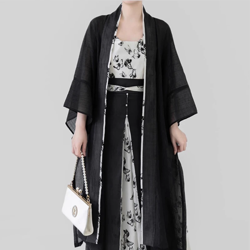 Song-Dynasty-Women-Summer-Hanfu-Butterfly-Black-Costume-1 Song Dynasty Women Summer Hanfu Butterfly Black Costume