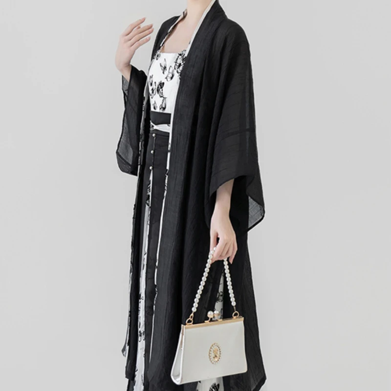 Song-Dynasty-Women-Summer-Hanfu-Butterfly-Black-Costume-2 Song Dynasty Women Summer Hanfu Butterfly Black Costume