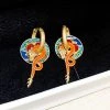 Women-Earrings-Golden-Dragon-Personalised-Ear-Buckles-2 Women Earrings Golden Dragon Personalised Ear Buckles