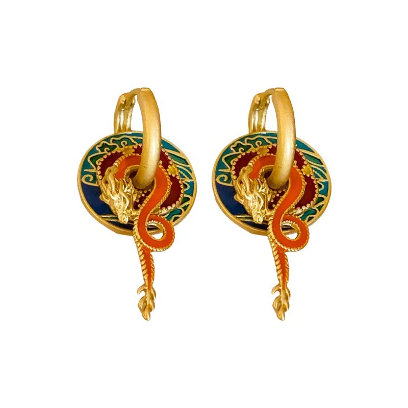 Women-Earrings-Golden-Dragon-Personalised-Ear-Buckles-4 Women Earrings Golden Dragon Personalised Ear Buckles
