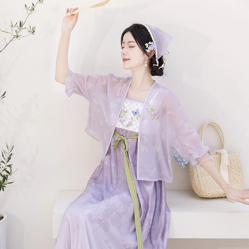 Women-Fashion-Hanfu-Summer-Long-Skirt-Han-Element-Shirt-1 Women Fashion Hanfu Summer Long Skirt Han Element Shirt