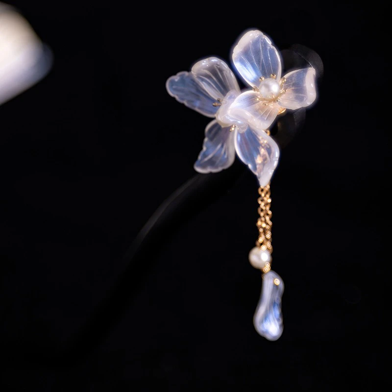 Women-Wooden-Hairpin-Transparent-Flower-Hanfu-Vintage-Fairy-Accessories-4 Women Wooden Hairpin Transparent Flower Hanfu Vintage Fairy Accessories