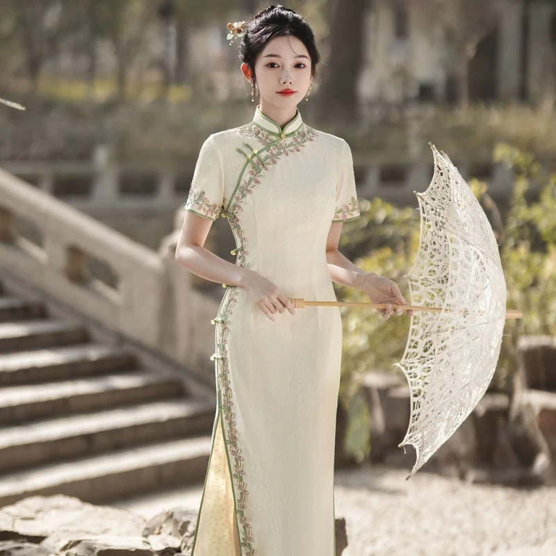 Autumn-Qipao-Women's-Long-Fashion-Elegant-Improved-Cheongsam-1 Autumn Qipao Women's Long Fashion Elegant Improved Cheongsam